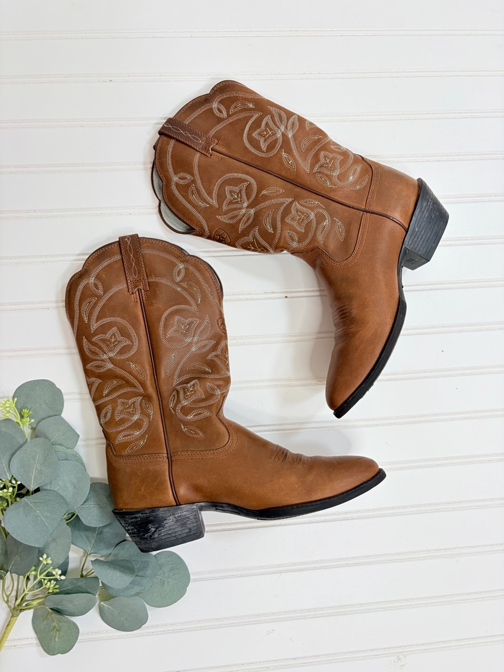 Ariat Brown Embroidered Women's Heeled Cowboy Boots